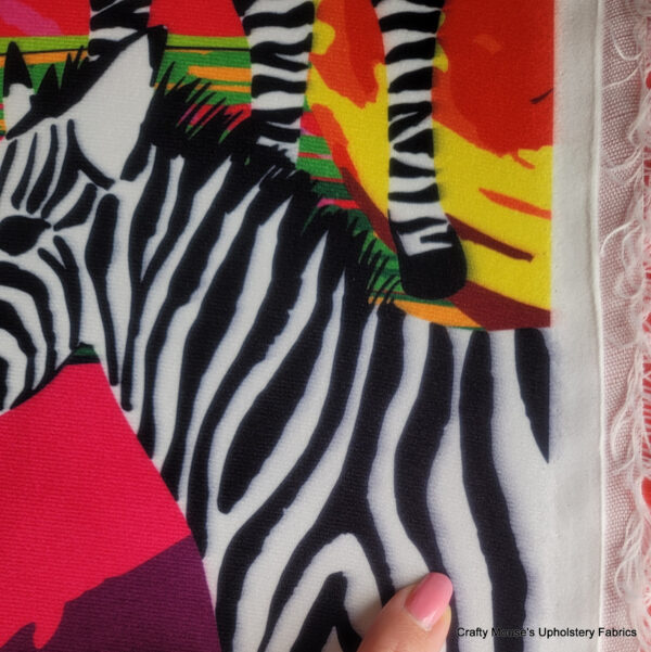 Zebra on Colours 355gsm 2nd class quality velour velvet - Image 3