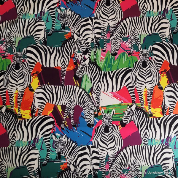 Zebra on Colours 355gsm 2nd class quality velour velvet - Image 4