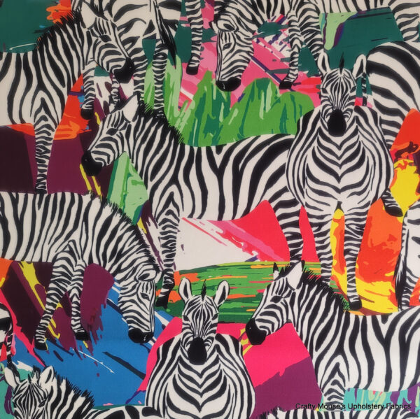 Zebra on Colours 355gsm 2nd class quality velour velvet - Image 5