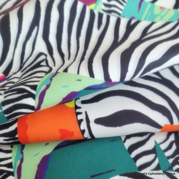 Zebra on Colours 355gsm 2nd class quality velour velvet - Image 7