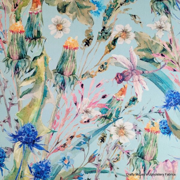 Spring Meadow Flowers 355gsm velour velvet