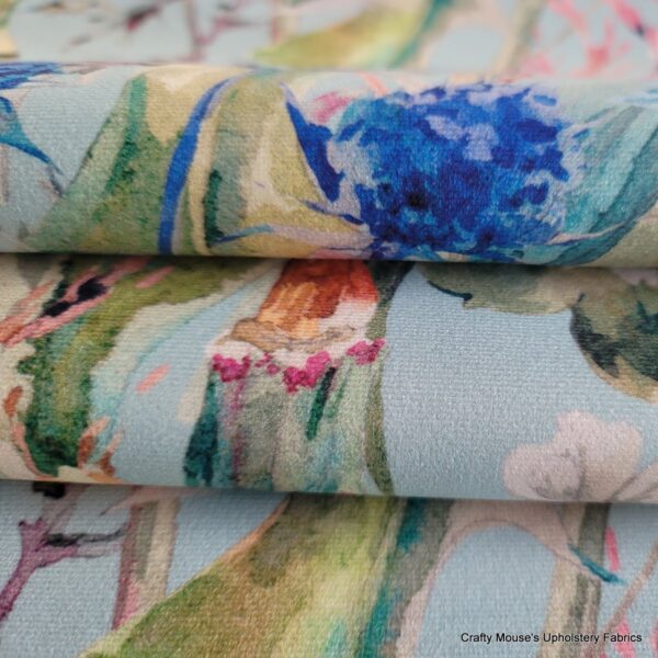 Spring Meadow Flowers 355gsm velour velvet - Image 9